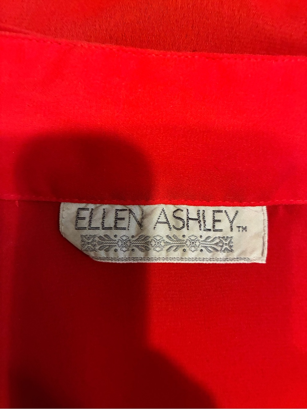 Ellen Ashley Red Ruffle Front High-Neck Blouse Sheer “Secretary” Style 70s 80s - Picture 2 of 7